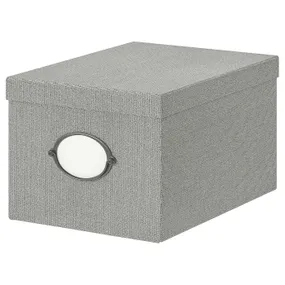 IKEA KVARNVIK КВАРНВІК, коробка для зберігання з кришкою, сірий, 25x35x20 см 104.128.78 фото