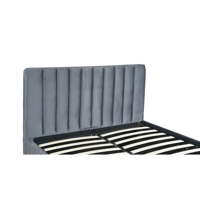 Кровать двуспальная бархатная 160x200 MEBEL ELITE MARI Velvet, серый фото №12