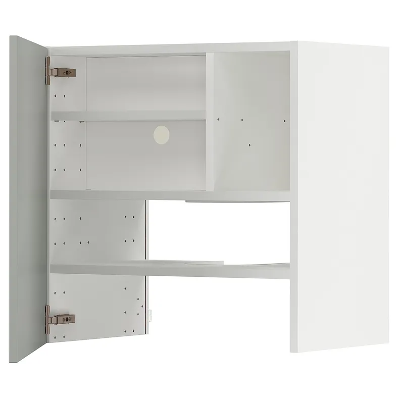 IKEA METOD МЕТОД, навесной шкаф д / вытяжки / полка / дверь, белый / светло-серый, 60x60 см 495.384.19 фото №1
