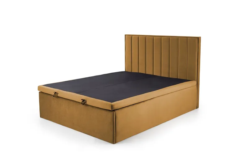 Ліжко двоспальне з підйомним механізмом HALMAR ASENTO 160x200 см гірчичне фото №1
