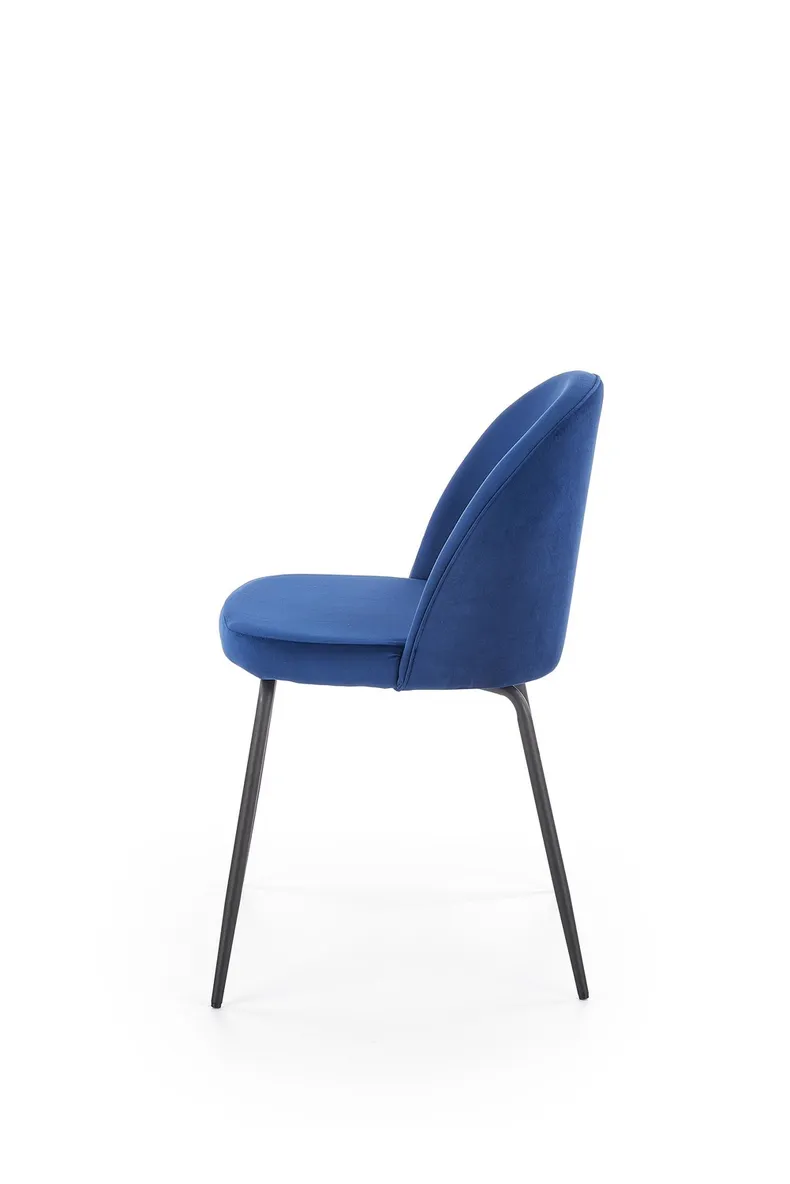Кухонный стул бархатный HALMAR K314 Velvet, темно-синий фото №3
