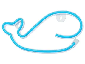 BRW Дитячий неоновий настінний світильник Whale LED синій 093781 фото