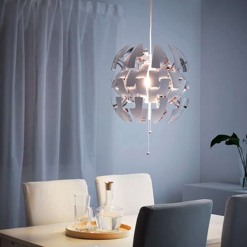 IKEA IKEA PS 2014 ИКЕА ПС 2014, подвесной светильник, белый / серебристый, 35 см 903.114.94 фото №2