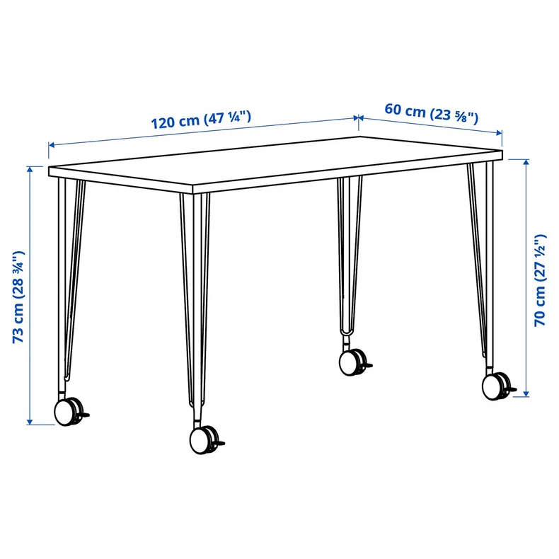 IKEA LAGKAPTEN ЛАГКАПТЕН / KRILLE КРІЛЛЕ, письмовий стіл, білий антрацит / чорний, 120x60 см 295.097.24 фото №2
