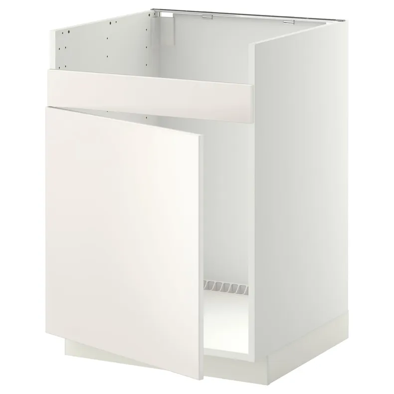 IKEA METOD МЕТОД, напольный шкаф для мойки ХАВСЕН, белый / белый, 60x60 см 994.647.55 фото №1