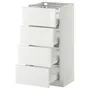 IKEA METOD МЕТОД / MAXIMERA МАКСИМЕРА, напольн шкаф 4 фронт панели / 4 ящика, белый / Рингхульт белый, 40x37 см 790.262.95 фото