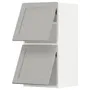 IKEA METOD МЕТОД, навісна шафа гориз 2 дверц нат мех, білий / світло-сірий Lerhyttan, 40x80 см 293.945.96 фото