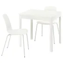 IKEA EKEDALEN ЕКЕДАЛЕН / LIDÅS ЛІДОС, стіл+2 стільці, білий/білий білий, 80/120 см 595.703.81 фото thumb №1
