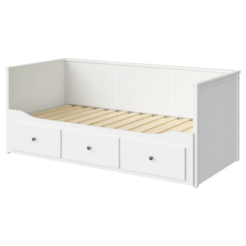 IKEA HEMNES ХЕМНЭС, каркас кровати-кушетки с 3 ящиками, белый, 80x200 см 903.493.26 фото №1