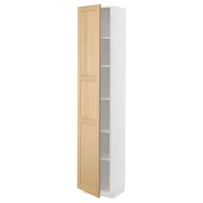 IKEA METOD МЕТОД, высокий шкаф с полками, белый / дуб форсбака, 40x37x200 см 295.094.13 фото