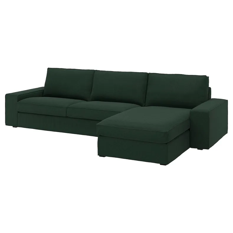 IKEA KIVIK КИВИК, 4-местный диван с козеткой, Талмира темно-зеленая 094.847.86 фото №1