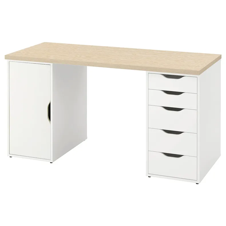 IKEA MITTCIRKEL МИТТЦИРКЕЛЬ / ALEX АЛЕКС, письменный стол, яркий сосновый / белый эффект, 140x60 см 095.217.22 фото №1