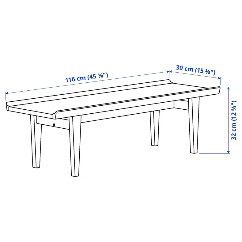 IKEA GUTTANE ГУТТАНЕ, журнальний столик, дуб, 116x39 см 105.877.12 фото №6