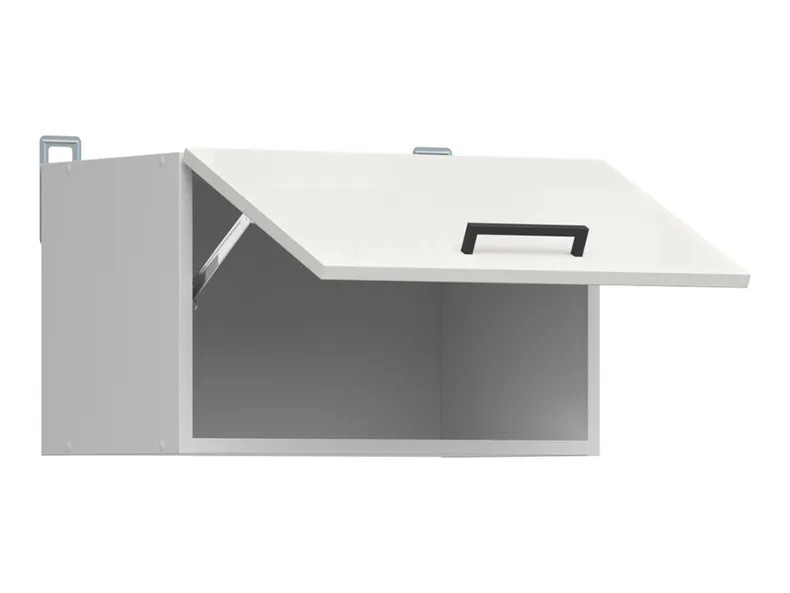 BRW Верхний шкаф для кухни Junona Line 50 см над вытяжкой мел глянец, белый/мелкозернистый белый глянец GO/50/30-BI/KRP фото №3