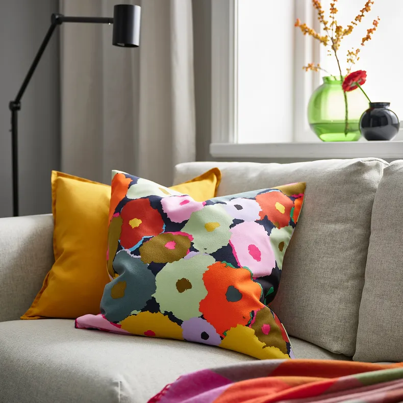 IKEA MURREVA МУРРЕВА, чехол на подушку, многоцветный, 50x50 см 805.828.05 фото №2