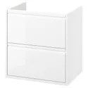 IKEA ÄNGSJÖN ЭНГШЁН, шкаф для раковины с ящиками, белый глянец, 60x48x63 см 305.350.86 фото thumb №1