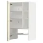 IKEA METOD МЕТОД, настінн шаф д / витяжки з полиц / дверц, білий / Voxtorp високий глянець світло-бежевий, 60x100 см 495.042.35 фото