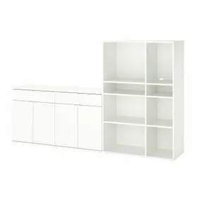 IKEA VIHALS ВИХАЛС, комбинация д / хранения, белый, 235x37x140 см 094.406.17 фото