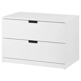 IKEA NORDLI НОРДЛІ, комод із 2 шухлядами, білий, 80x54 см 992.394.94 фото