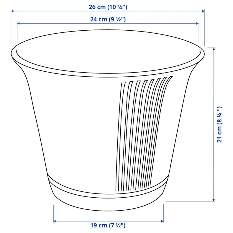 IKEA KAMOMILL КАМОМИЛ, кашпо, внутренний / внешний синий, 19 см 404.852.22 фото №4