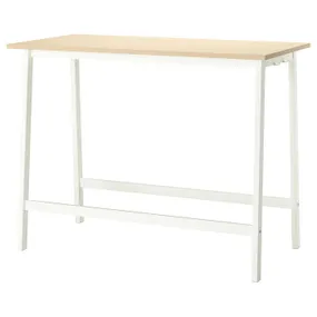 IKEA MITTZON МИТТЗОН, конференц-стол, окл береза/белый, 140x68x105 см 595.330.58 фото