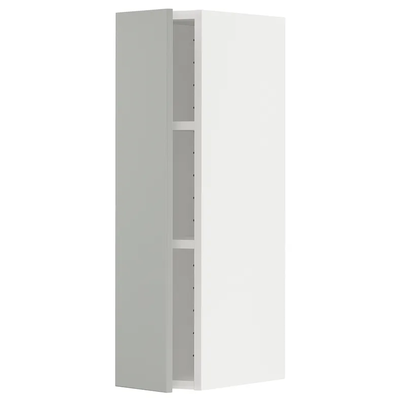 IKEA METOD МЕТОД, шафа навісна із полицями, білий / Хавсторп світло-сірий, 20x80 см 795.388.23 фото №1
