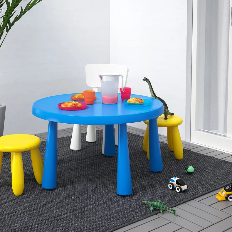 IKEA MAMMUT МАММУТ, стол детский, внутренний/внешний синий, 85 см 903.651.80 фото №2