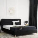 Кровать MEBEL ELITE 160x200 BOND Velour Bed Black фото thumb №2