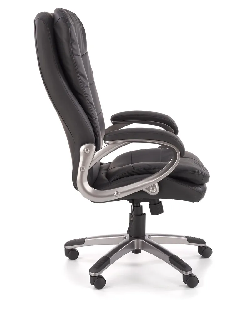 Крісло комп'ютерне офісне обертове HALMAR PRESTON чорний, екошкіра фото №2