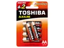 BRW лужні батарейки 6 шт, червоні лужні 1.5V AA/LR06 Toshiba 079747 фото thumb №1
