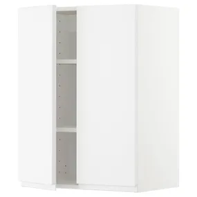 IKEA METOD МЕТОД, навесной шкаф с полками / 2дверцы, белый / Воксторп матовый белый, 60x80 см 794.550.64 фото