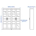 IKEA BRIMNES БРИМНЭС, комбинация д / хранения+стекл дверц, белый, 160x35x190 см 492.782.37 фото thumb №4