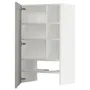 IKEA METOD МЕТОД, настінн шаф д / витяжки з полиц / дверц, білий / світло-сірий Lerhyttan, 60x100 см 895.042.19 фото