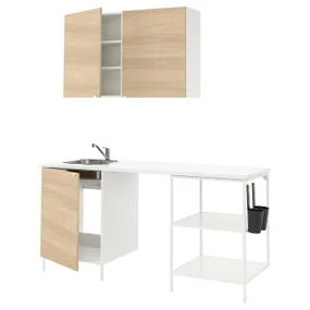 IKEA ENHET ЭНХЕТ, кухня, белый / имит. дуб, 183x63.5x222 см 493.374.49 фото