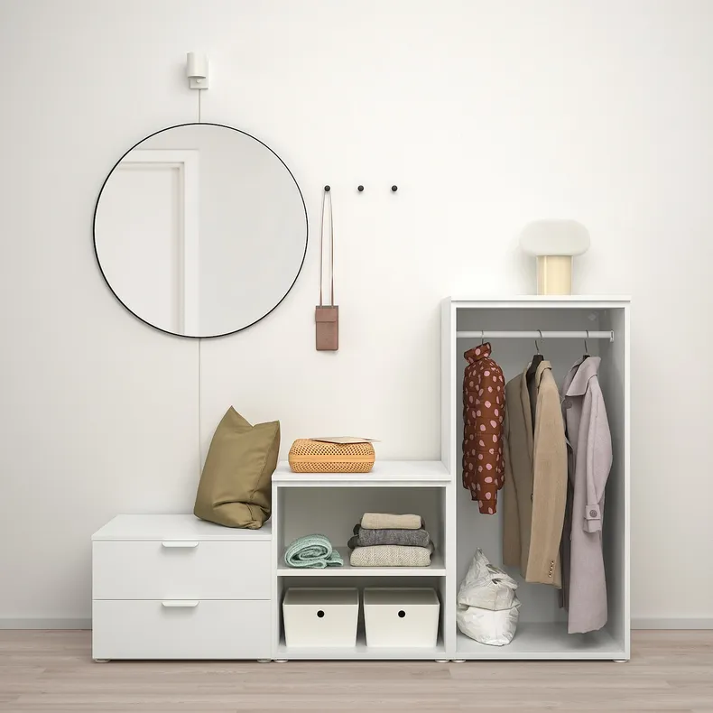 IKEA PLATSA ПЛАТСА, гардероб із 2 дверцятами+2 шухлядам, білий/ФОННЕС білий, 180x57x123 см 794.369.14 фото №3