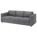 IKEA VIMLE ВІМЛЕ, чохол для 3-місного дивана, Лейде сіро-чорний 994.344.19 фото thumb №2