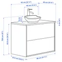 IKEA TÄNNFORSEN ТЕННФОРСЕН / VÄSTERSJÖN ВЕСТЕРШЕН, шафа під рак з шухл/раков/змішувач, світло-сірий/чорний імітація мармуру, 82x49x79 см 795.683.15 фото thumb №7