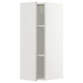 IKEA METOD МЕТОД, шафа навісна із полицями, білий / Ringhult світло-сірий, 30x80 см 694.564.17 фото