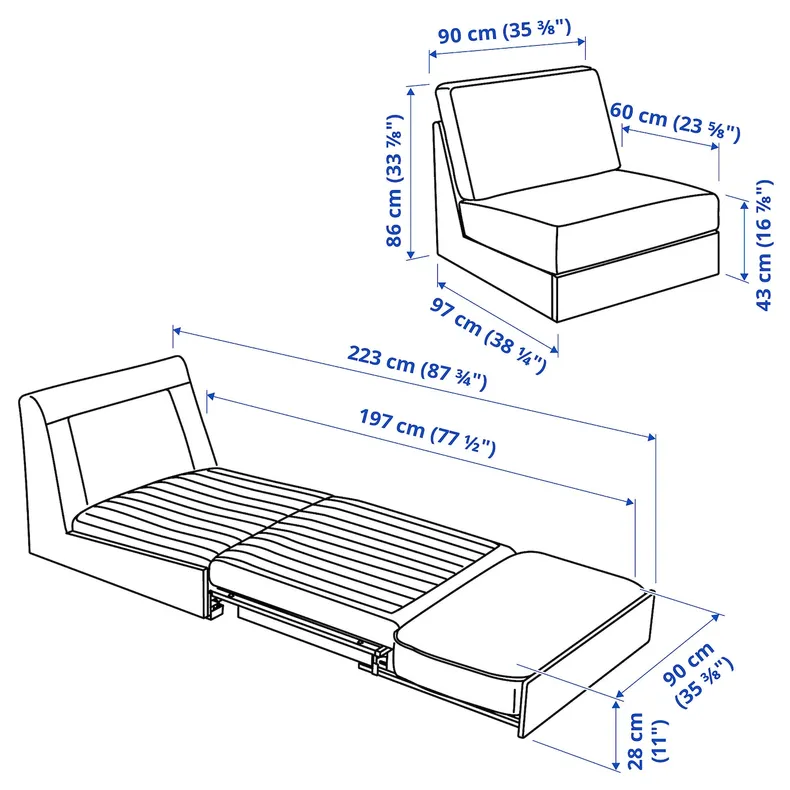 IKEA KIVIK КИВИК, 1-местный диван-кровать, Окрашен в светло-зеленый цвет 994.827.59 фото №6