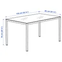 IKEA TORSBY ТОРСБИ / LUSTEBO ЛУСТЕБО, стол и 4 стула, глянцевый / хромный белый / виарп бежевый / коричневый, 135 см 595.235.25 фото thumb №6