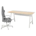 IKEA UTESPELARE УТЕСПЕЛАРЕ, геймерский стол и стул, имитация пепла/серый 995.373.80 фото thumb №1
