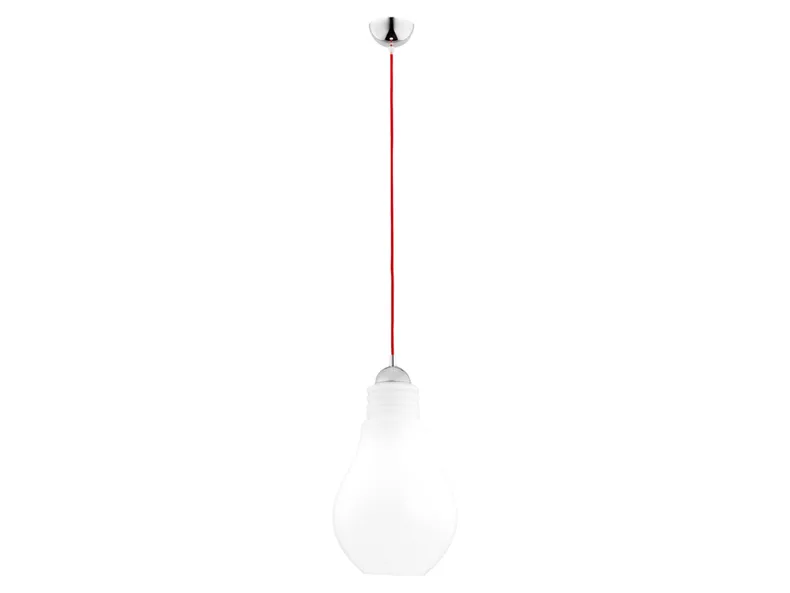 BRW Стеклянный подвесной светильник Kama белого и красного цвета 052117 фото №1