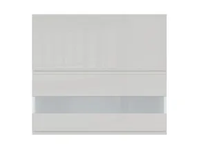BRW Верхня кухонна шафа 80 см з нахиленим дисплеєм світло-сірий глянець, альпійський білий/світло-сірий глянець FH_G2O_80/72_OV/O-BAL/XRAL7047 фото
