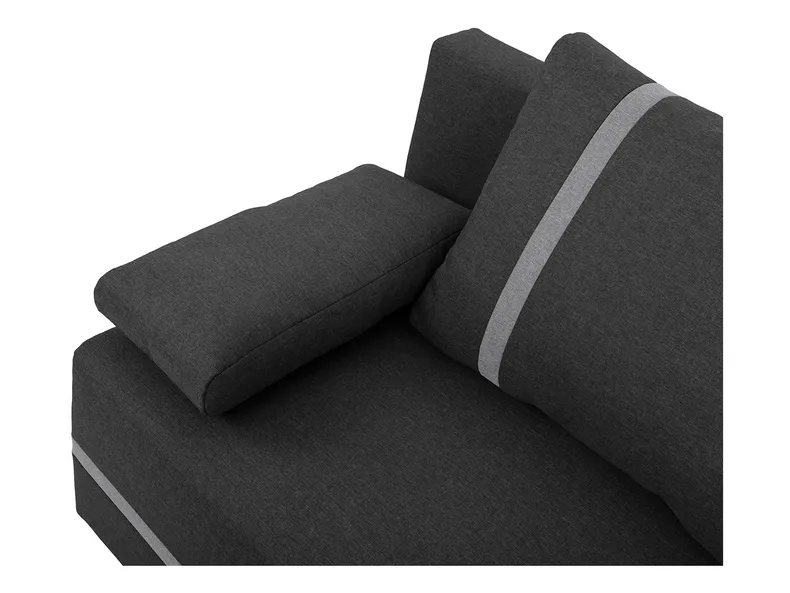 BRW Тримісний розкладний диван Mata з ящиком для зберігання чорний, Sawana 14 Black / Sawana 21 Grey SO3-MATA-LX_3DL-G2_B88701 фото №8