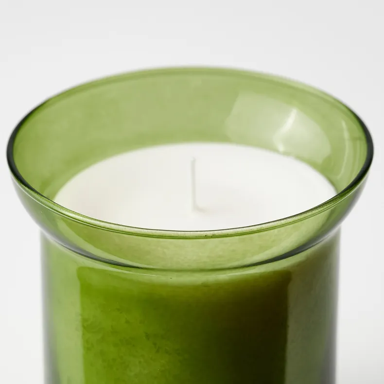 IKEA HEDERSAM ХЕДЕРСАМ, ароматизована свічка у склянці, свіжа трава / світло-зелений, 50 Години 405.024.10 фото №6