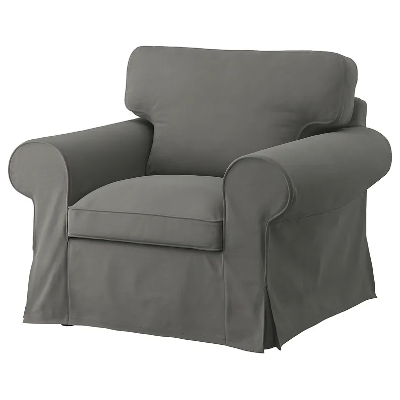 IKEA EKTORP ЕКТОРП, крісло, ХАКЕБУ темно-сірий 095.521.05 фото №1