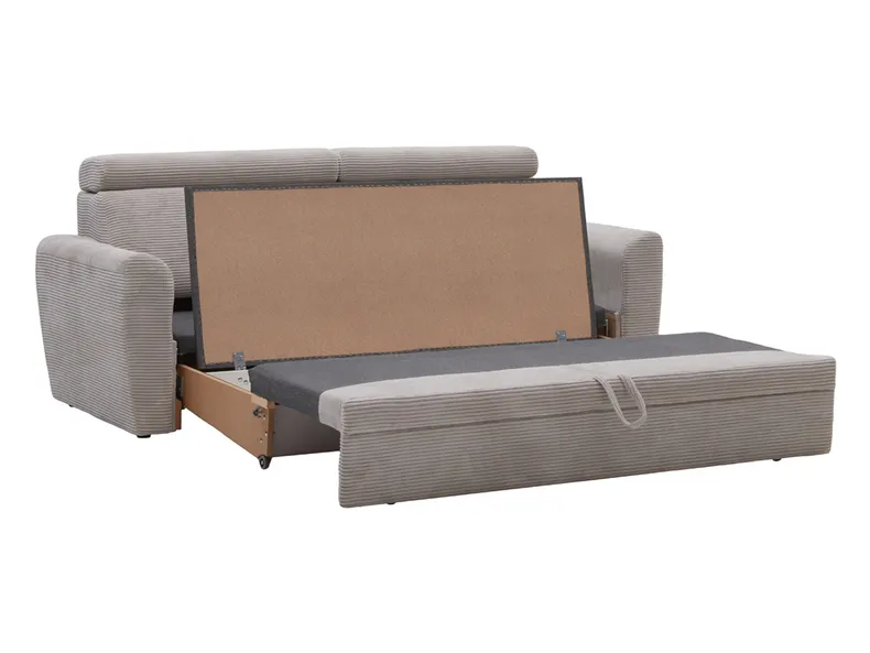 BRW Тримісний диван-ліжко Larida з ящиком для зберігання велюр бежевий, Lincoln 83N SO3-LARIDA-3FBK-GA2_BA0F32 фото №4