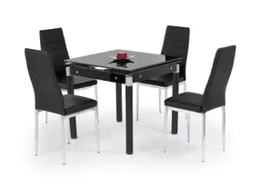 Обідній стіл розкладний HALMAR KENT 80-130x80 см чорний, пофарбована сталь фото