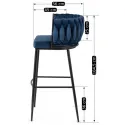 Барний стілець оксамитовий MEBEL ELITE FLORES Velvet, темно-синій / чорний фото thumb №11