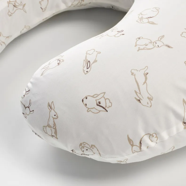 IKEA LEN ЛЕН, чохол на подушку для годування, в кроликах/білих, 60x50x18 см 004.141.37 фото №5